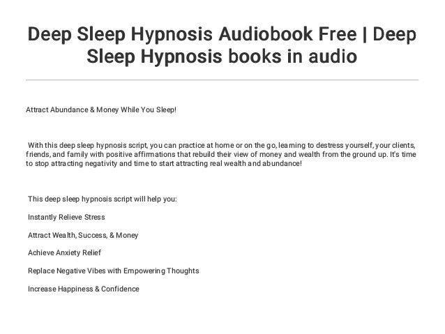 deep sleep hypnosis audio